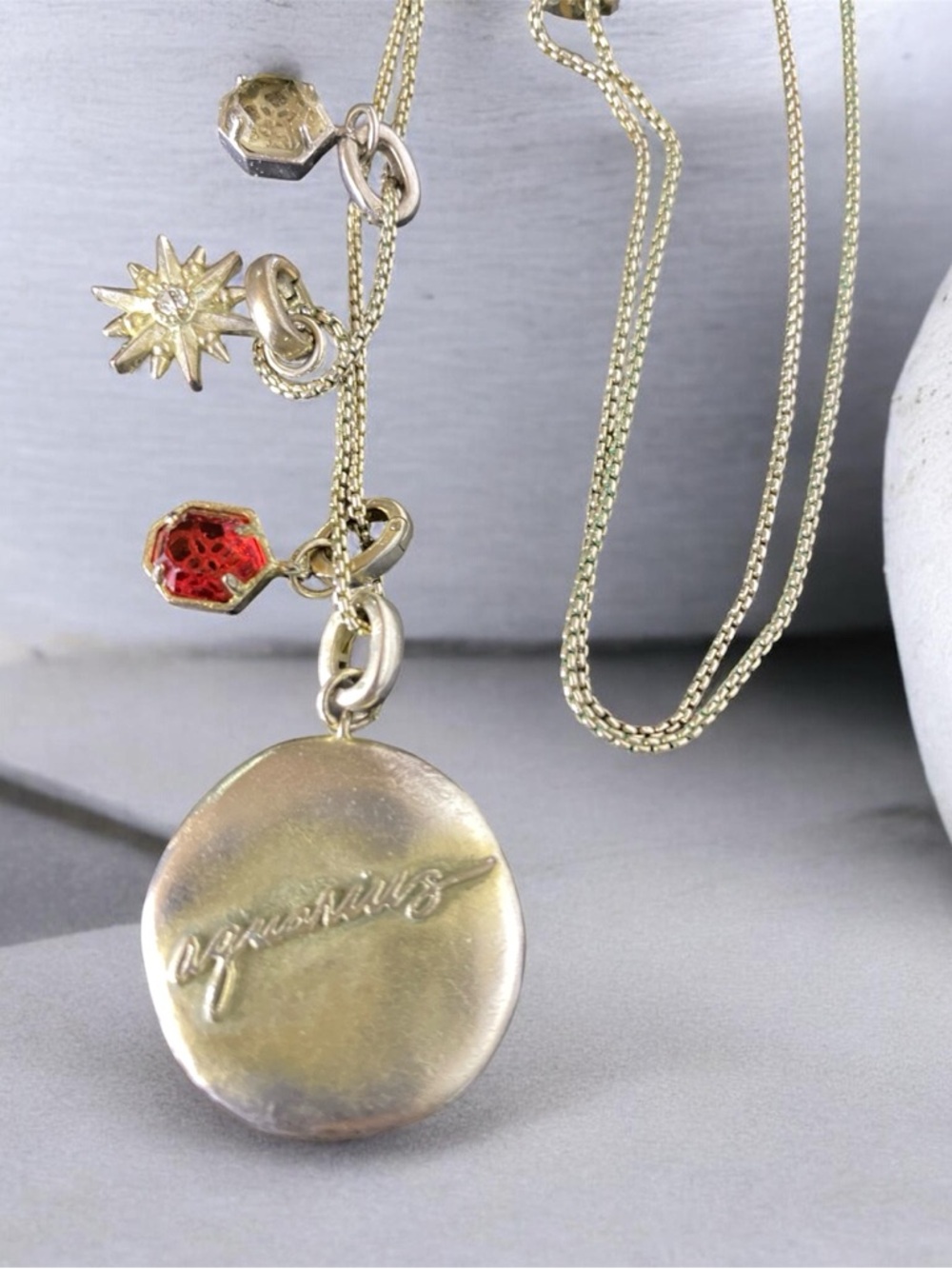 Silver Quinns'Necklace with Multi Charm Accents 925 sterling silver.